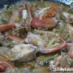 Crab Has Eggs Fried With Onions